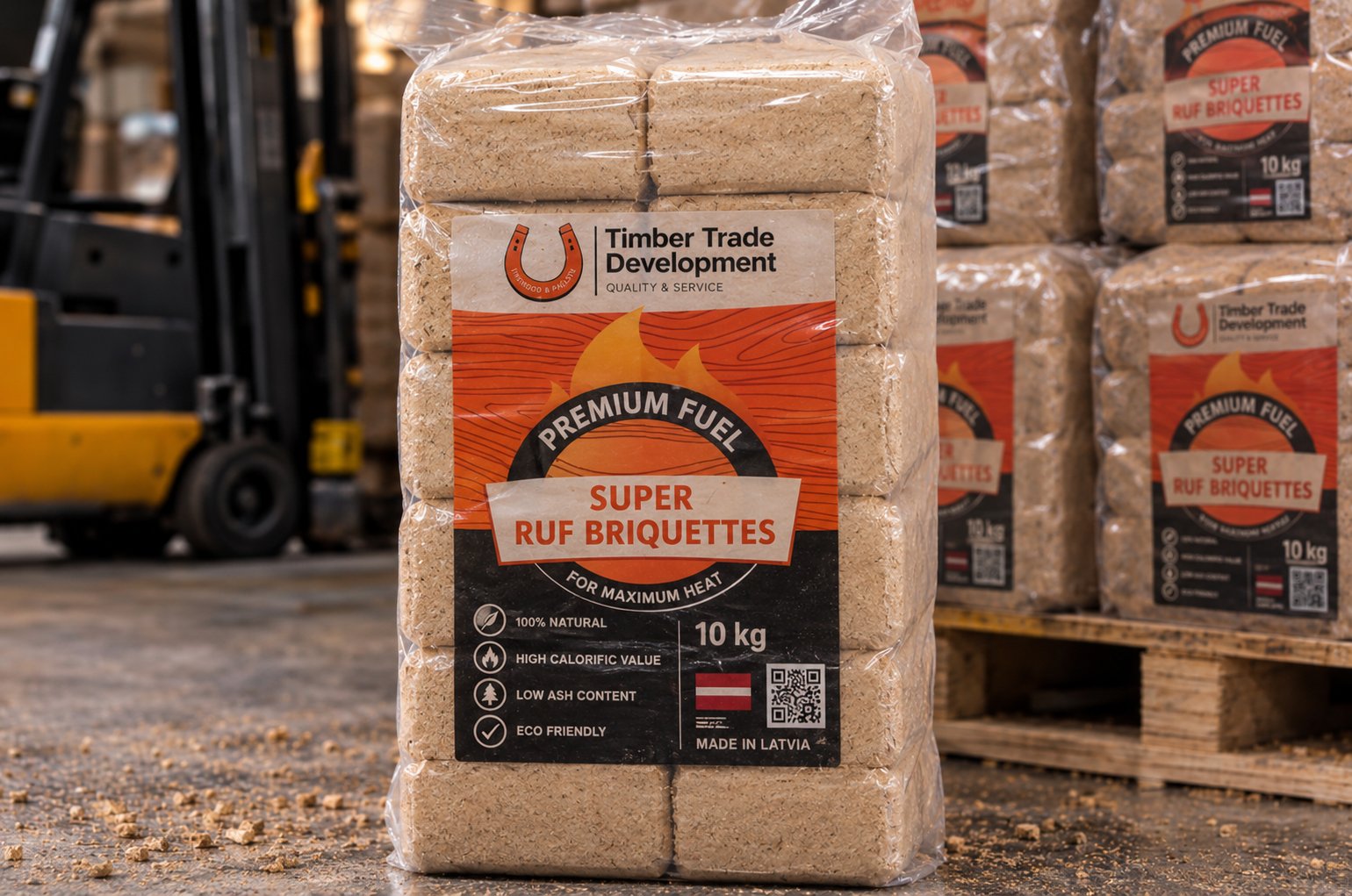 Premium koksnes briketes, 10 kg